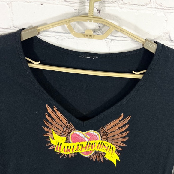 🏍 |•HARLEY-DAVIDSON•| Black Long Sleeve Top St. Cloud Minnesota - Picture 8 of 16